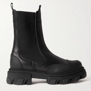 GANNI
Black Stitch Cleated Mid Chelsea Boots